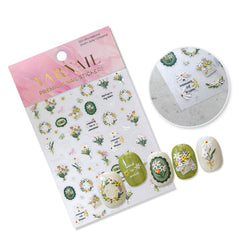 5D Nail Sticker - Green Bouquet