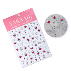 Rhinestone Nail Sticker - Star Moon Heart (Red)