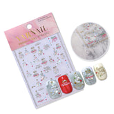 Chrome Nail Sticker - Christmas Tree (Seashell)
