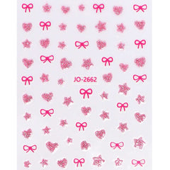 Nail Sticker - Glitter Butterfly Heart