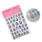 Shell Nail Sticker - Black Rococo Window (Medium)