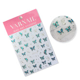Rhinestone Nail Sticker - Green Butterfly
