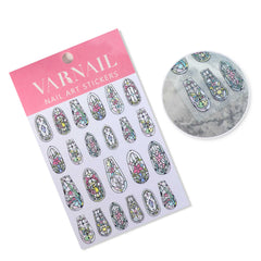 Shell Nail Sticker - Black Rococo Window (Long)
