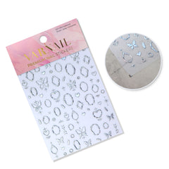Chrome Nail Sticker - Butterfly & Frame