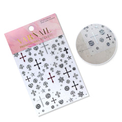 Chrome Nail Sticker - Metallic Cross
