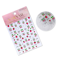 Chrome Nail Sticker - Bowknot Strawberry