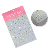 Rhinestone Nail Sticker - Vintage Star & Moon (Gold)