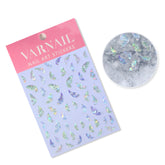 Shell Nail Sticker - Green Purple Butterfly