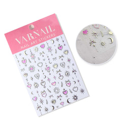 Rhinestone Nail Sticker - Star Moon Heart (Pink)