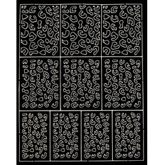 Nail Sticker - Plaid & Leopard Print Stencil