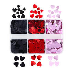 Heart Nail Glitters - 6 Grids