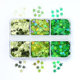 Four-leaf Clover Nail Glitters - 6 Grids