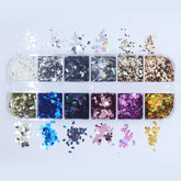 Rhombic Nail Glitters - 12 Grids