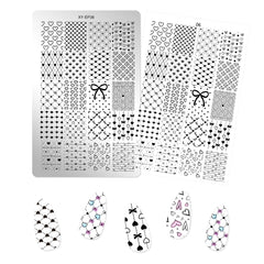 Nail Stamping Plates - Heart & Bowknot