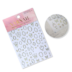 Chrome Nail Sticker - Butterfly & Frame