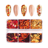 6 Grids Nail Glitters - Fall