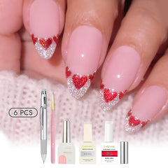 Trendy Nail Design Kit - No.24 Red Heart French