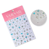 Rhinestone Nail Sticker - Star Moon Heart (Blue)