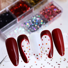 Mini Heart Nail Glitters - 6 Grids