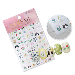 5D Nail Sticker - Flower Fabric Patch