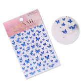 Chrome Nail Sticker - Blue Butterfly