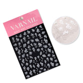 Rhinestone Nail Sticker - White Rose