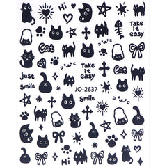 Nail Sticker - Cartoon Cat & Dog