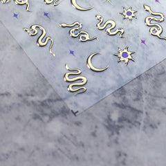Chrome Nail Sticker - Snake (Gold)
