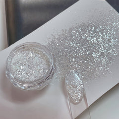 Silver Glitter Nail Art Flakes