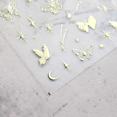 Chrome Nail Sticker - Butterfly Star Moon