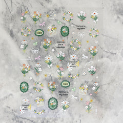 5D Nail Sticker - Green Bouquet