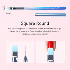 Rainbow Tint Nail Art Brush - Square Round