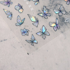 Shell Nail Sticker - White Butterfly Shadow