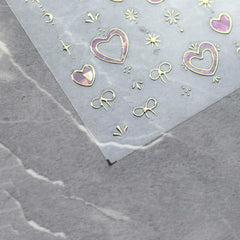 Chrome Nail Sticker - Dreamy Heart (Light Pink)