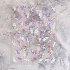 Rhinestone Nail Sticker - Pink Shell Butterfly