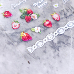 5D Nail Sticker - Lace Strawberry