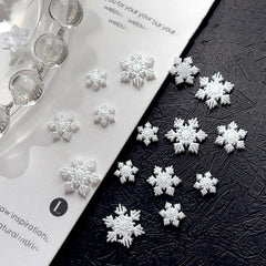 Snowflake Nail Charms - Pearl White