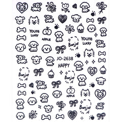Nail Sticker - Cartoon Cat & Dog