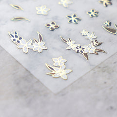 Chrome Nail Sticker - Vintage Flower