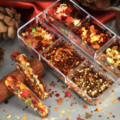 6 Grids Nail Glitters - Fall