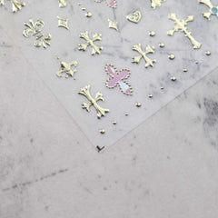 Chrome Nail Sticker - Cross