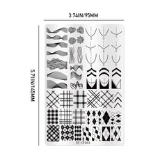 Nail Stamping Plates - Plaid & French