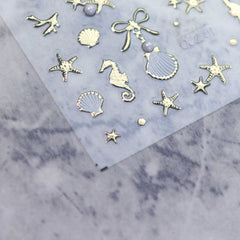 Rhinestone Nail Sticker - Ocean