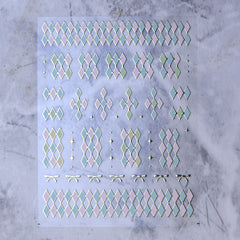 Chrome Nail Sticker - Diamond Pattern