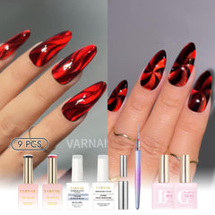Trendy Nail Design Kit - No.21 Red Glass & Candy Cane