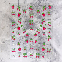Chrome Nail Sticker - Bowknot Strawberry