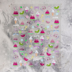 Jelly Nail Sticker - Watermelon Ice Cream