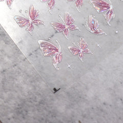 Jelly Nail Sticker - Pink Butterfly