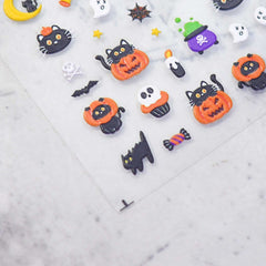 5D Nail Sticker - Cat Pumpkin Lamp