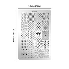 Nail Stamping Plates - Heart & Bowknot